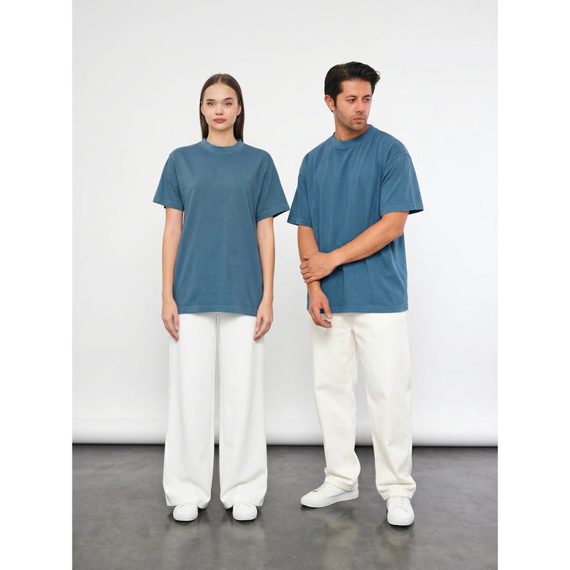 Teal Blue Washed Oversized Tshirt | Montivo Pakistan