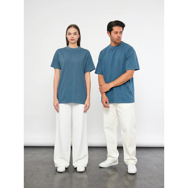 Teal Blue Washed Oversized Tshirt | Montivo Pakistan