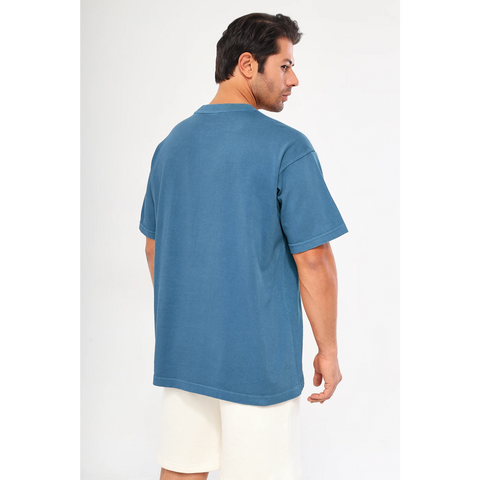 Teal Blue Washed Oversized Tshirt | Montivo Pakistan