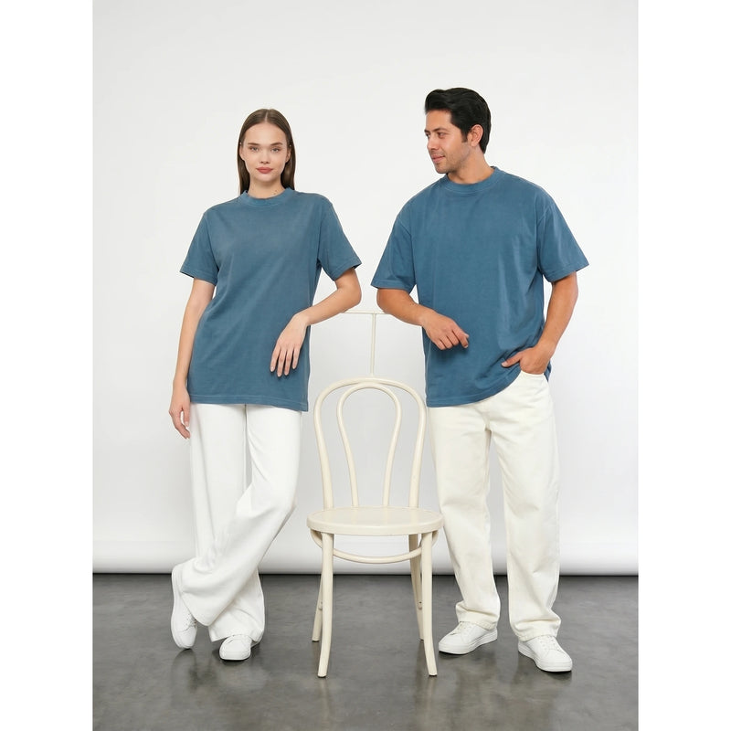 Teal Blue Washed Oversized Tshirt | Montivo Pakistan