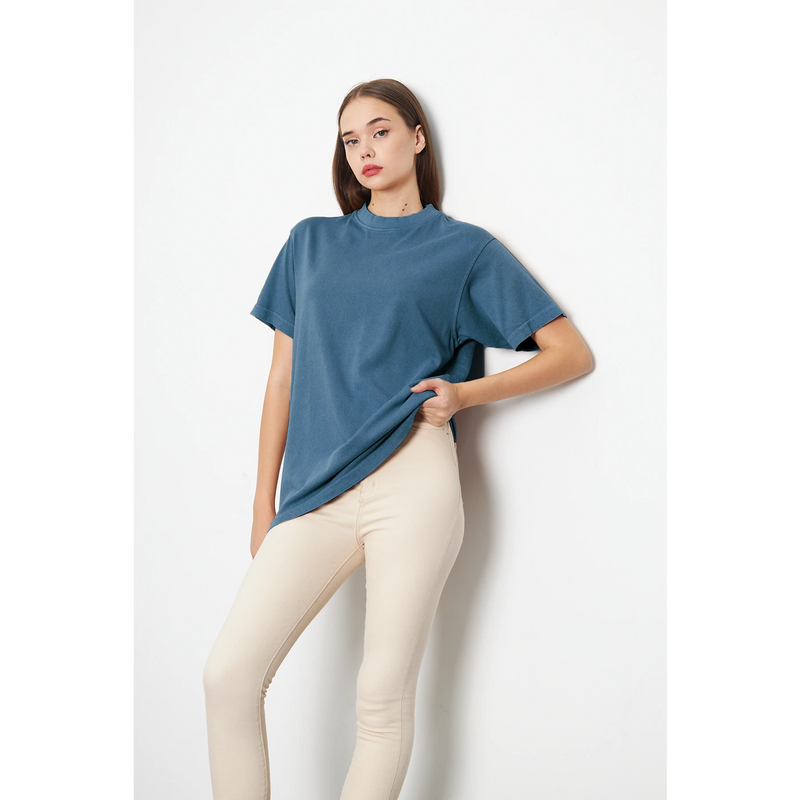 Teal Blue Washed Oversized Tshirt | Montivo Pakistan