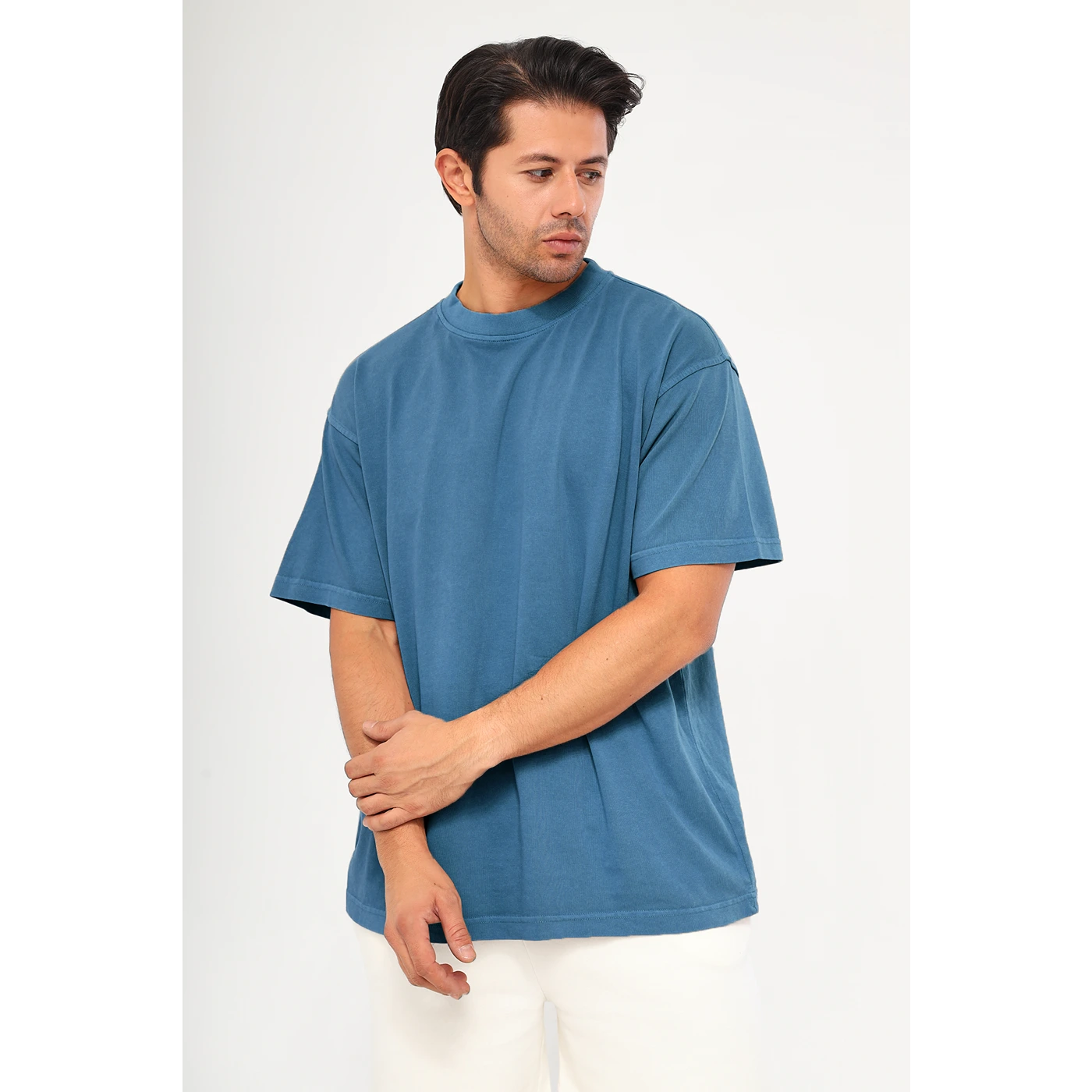 Teal Blue Washed Oversized Tshirt | Montivo Pakistan