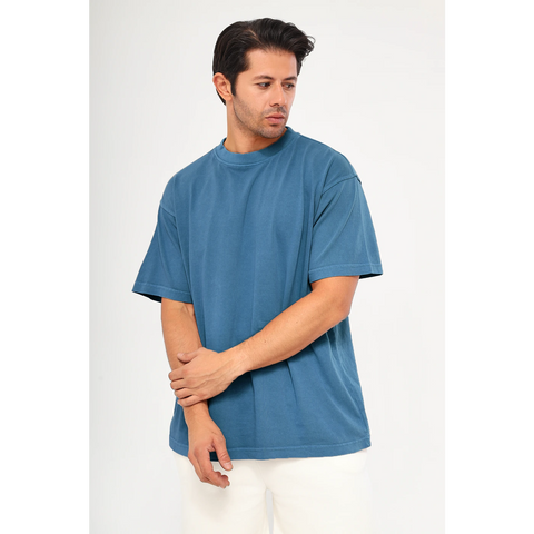Teal Blue Washed Oversized Tshirt | Montivo Pakistan