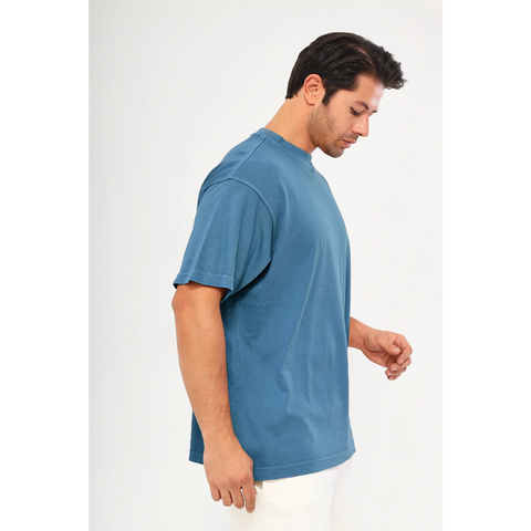 Teal Blue Washed Oversized Tshirt | Montivo Pakistan