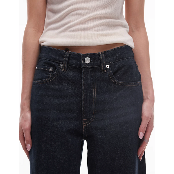 Dark Blue Rinse Wash Wide Leg Jeans | Montivo Pakistan