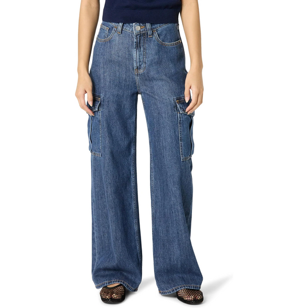 Dark Blue Wide Leg Cargo Jeans | Montivo Pakistan