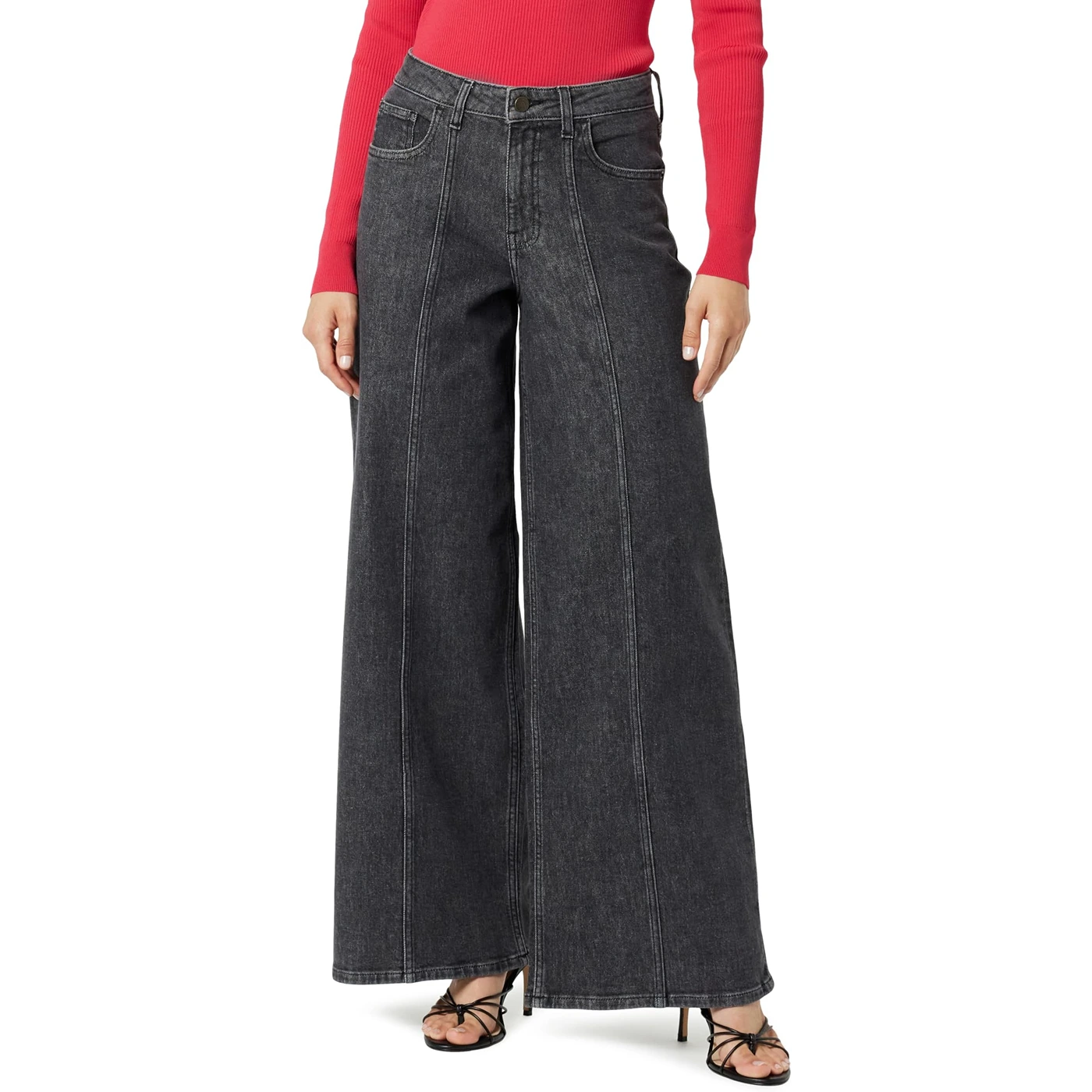 Charcoal Wide Leg Jeans | Montivo Pakistan