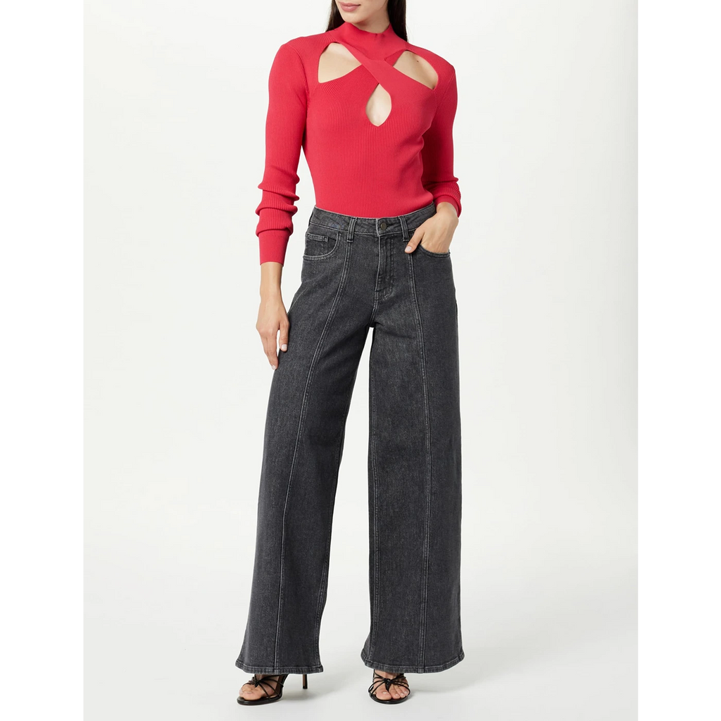 Charcoal Wide Leg Jeans | Montivo Pakistan
