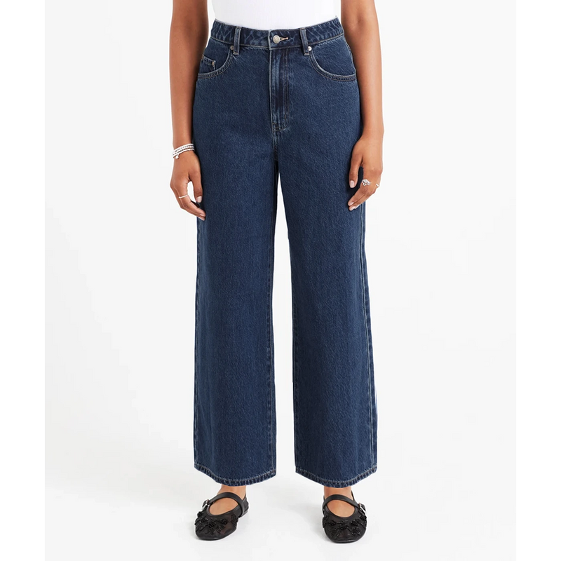 Dark Blue Wide Leg Ankle Jeans | Montivo Pakistan