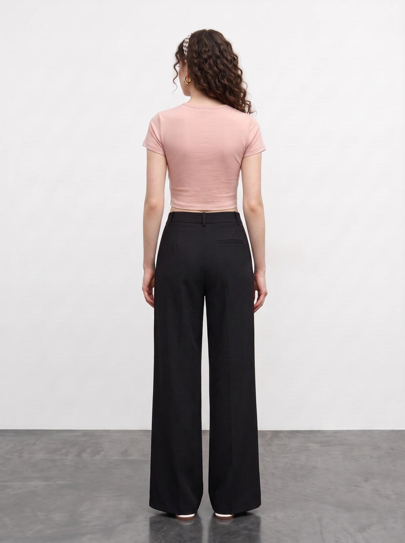Pink Tie Knot Crop Jersey Top | Montivo Pakistan
