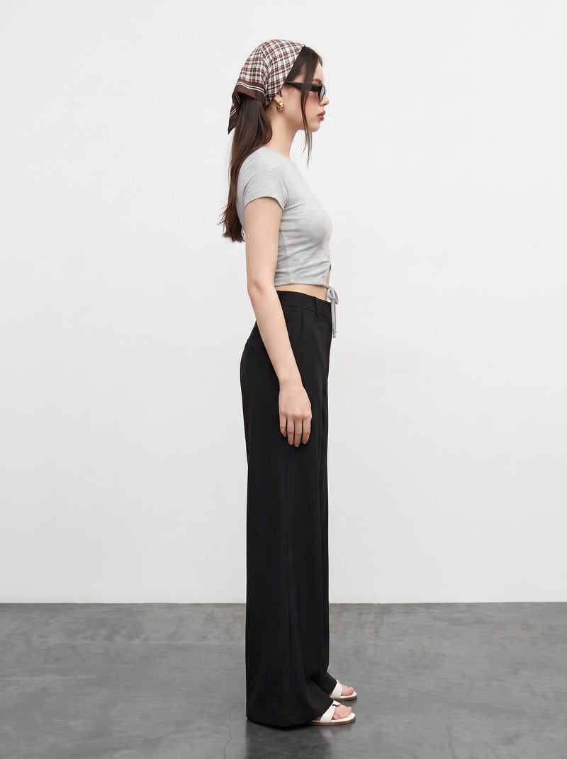 Grey Tie Knot Crop Jersey Top | Montivo Pakistan