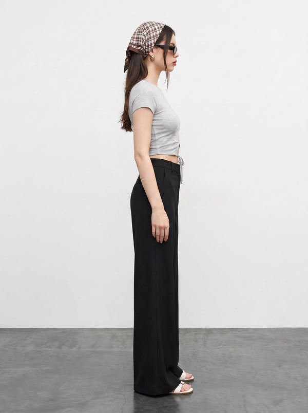 Grey Tie Knot Crop Jersey Top | Montivo Pakistan