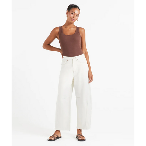 Ecru Barrel Jeans | Montivo Pakistan