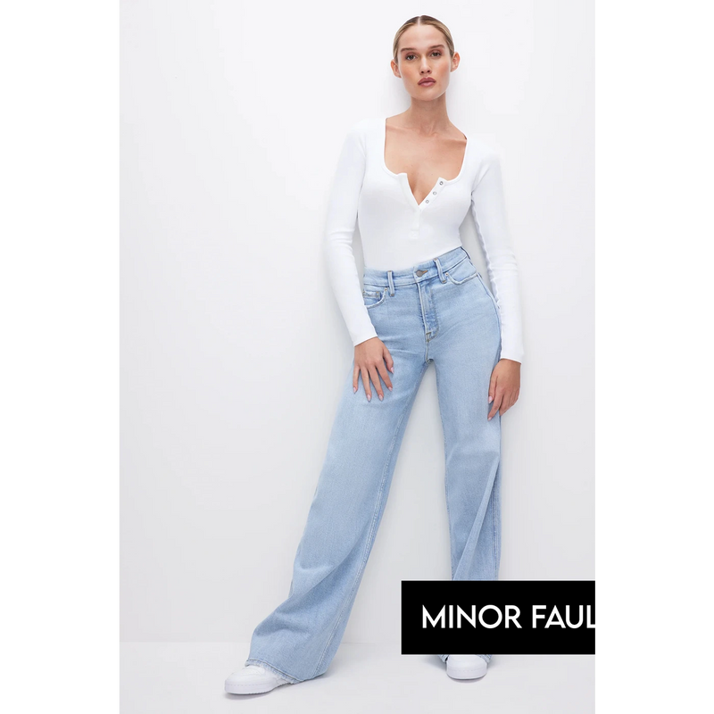 (Minor Fault) Light Blue Skate Wide Leg Jeans | Montivo Pakistan