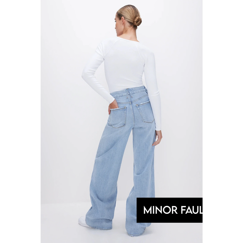 (Minor Fault) Light Blue Skate Wide Leg Jeans | Montivo Pakistan