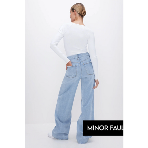 (Minor Fault) Light Blue Skate Wide Leg Jeans | Montivo Pakistan