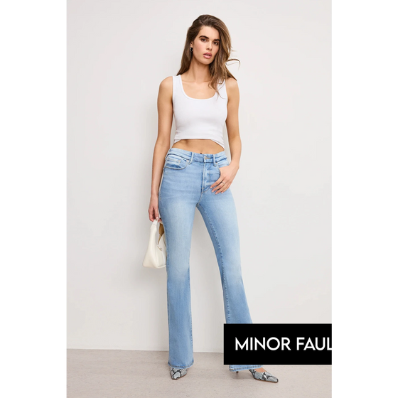 (Minor Fault) Light Blue Classic Boot-Cut Jeans | Montivo Pakistan