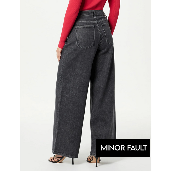 (Minor Fault) Charcoal Wide Leg Jeans | Montivo Pakistan