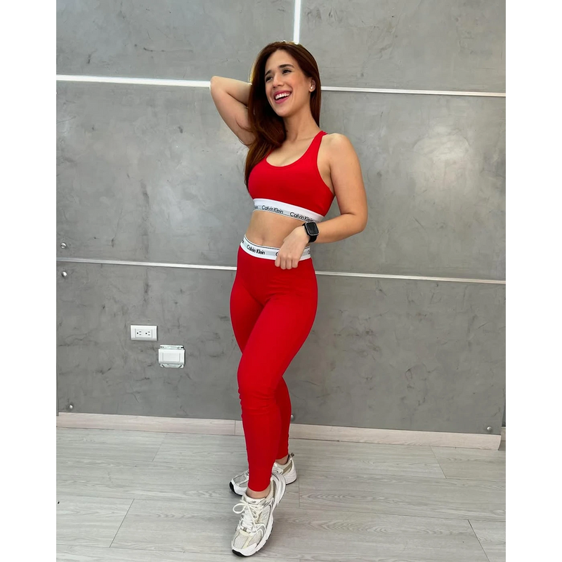 CK Red Leggings + Bra Set | Montivo Pakistan