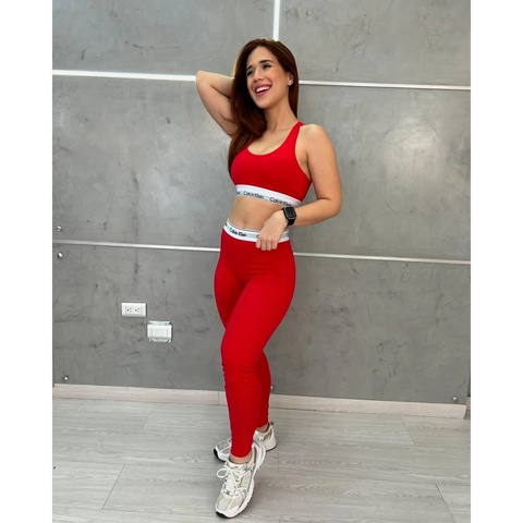 CK Red Leggings + Bra Set | Montivo Pakistan