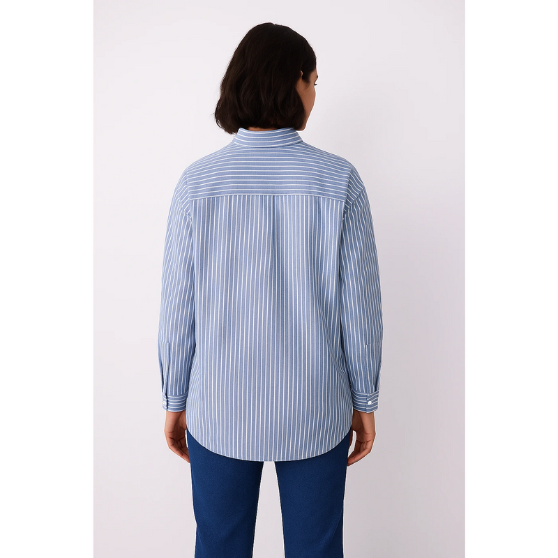 Light Blue Lining Oversized Shirt | Montivo Pakistan