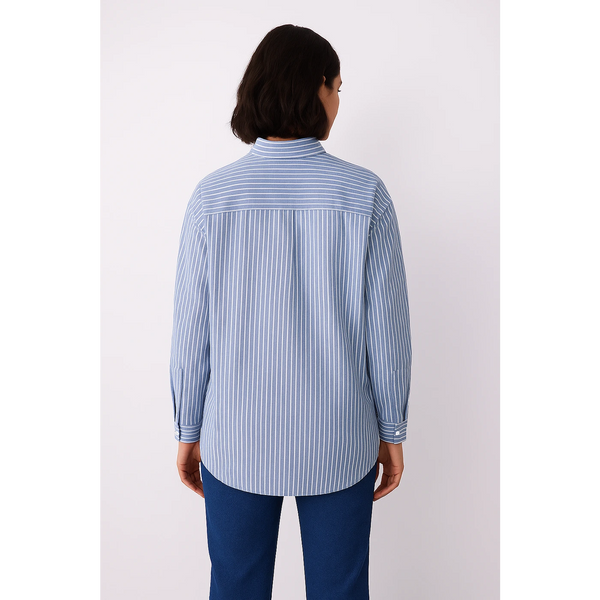 Light Blue Lining Oversized Shirt | Montivo Pakistan
