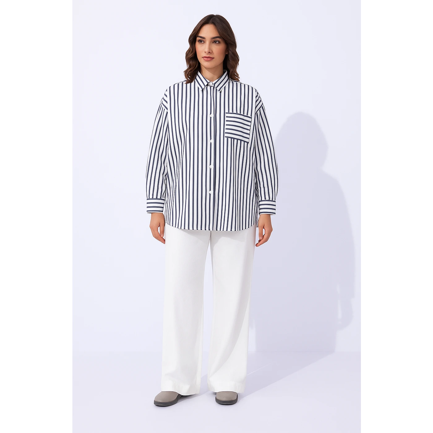 Navy Lining Oversized Shirt | Montivo Pakistan
