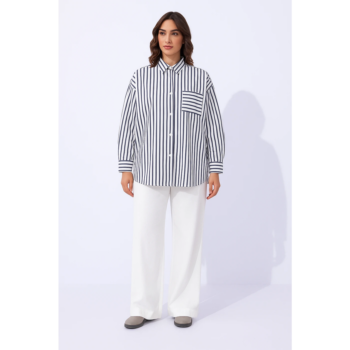 Navy Lining Oversized Shirt | Montivo Pakistan