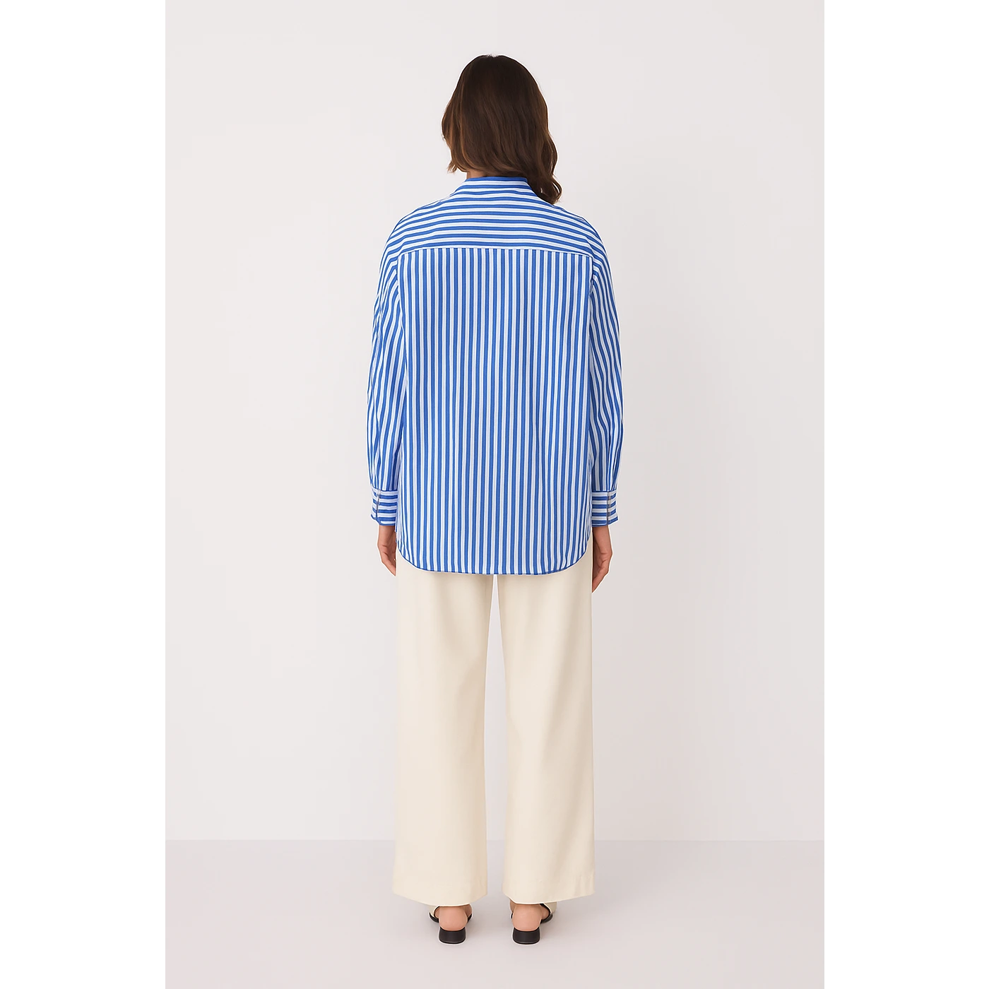 Royal Blue Lining Oversized Shirt | Montivo Pakistan