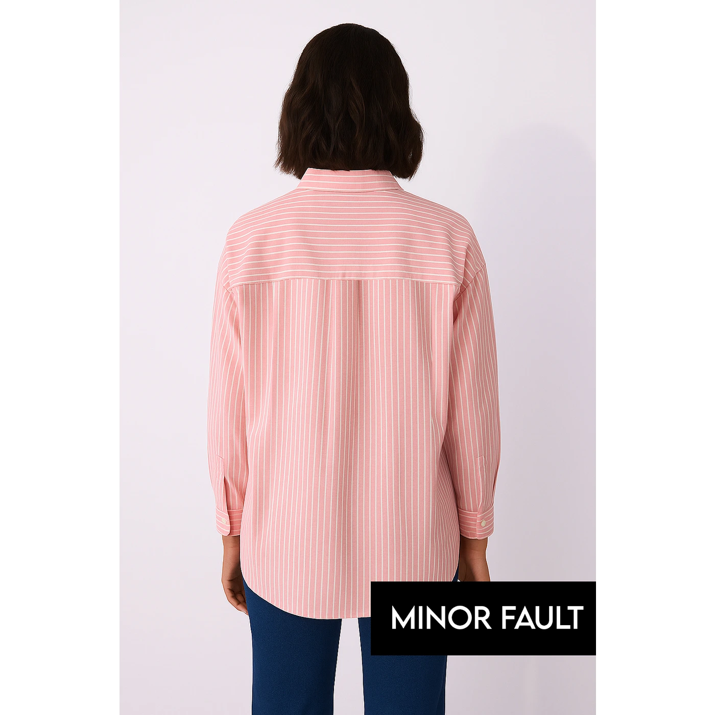 (Minor Fault) Pink Lining Oversized Shirt | Montivo Pakistan