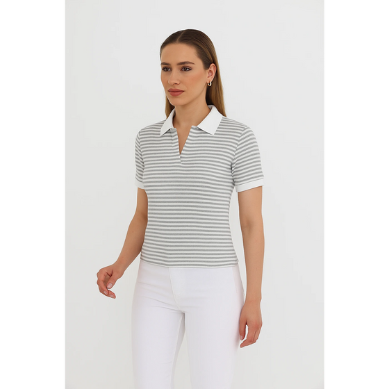 Stripes Waffle Contrast Textured Polo | Montivo Pakistan