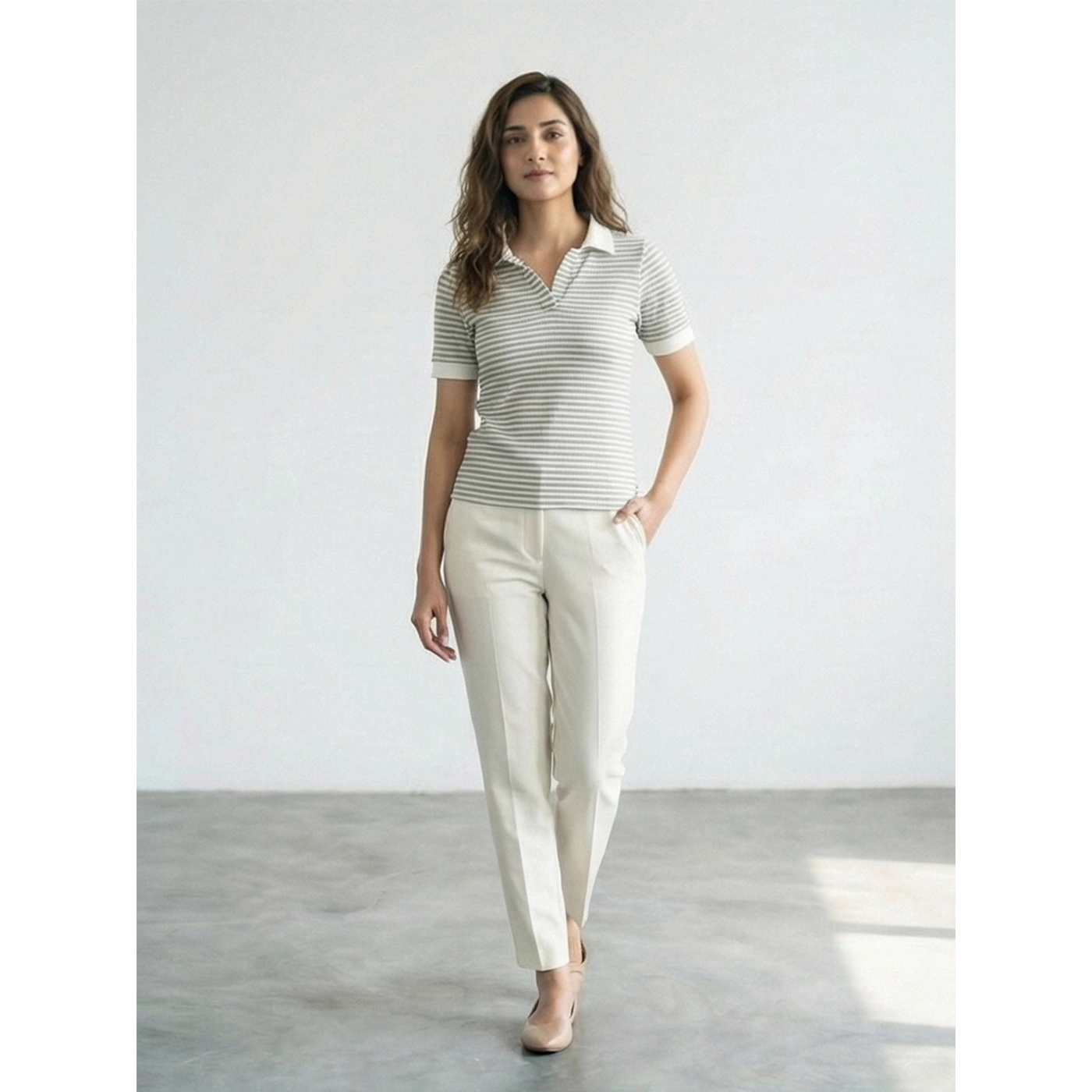 Stripes Waffle Contrast Textured Polo | Montivo Pakistan