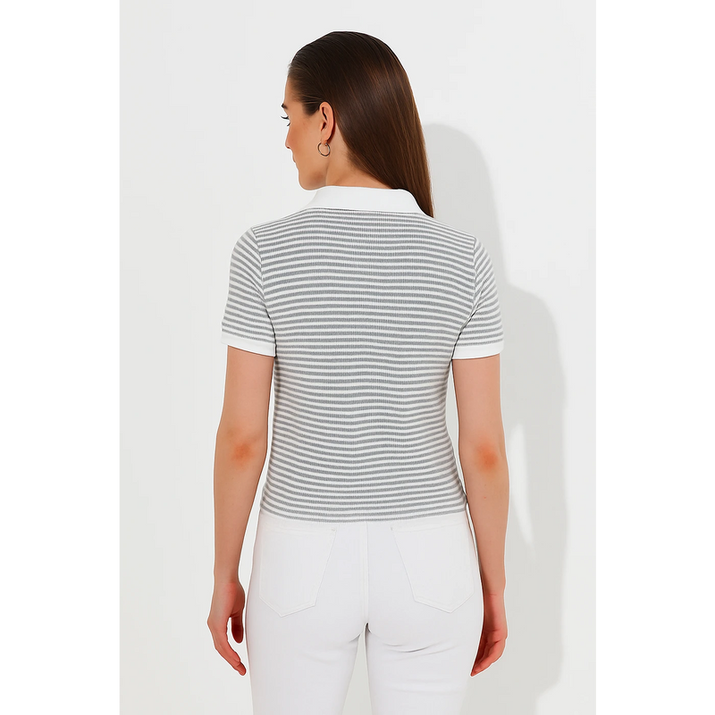 Stripes Waffle Contrast Textured Polo | Montivo Pakistan