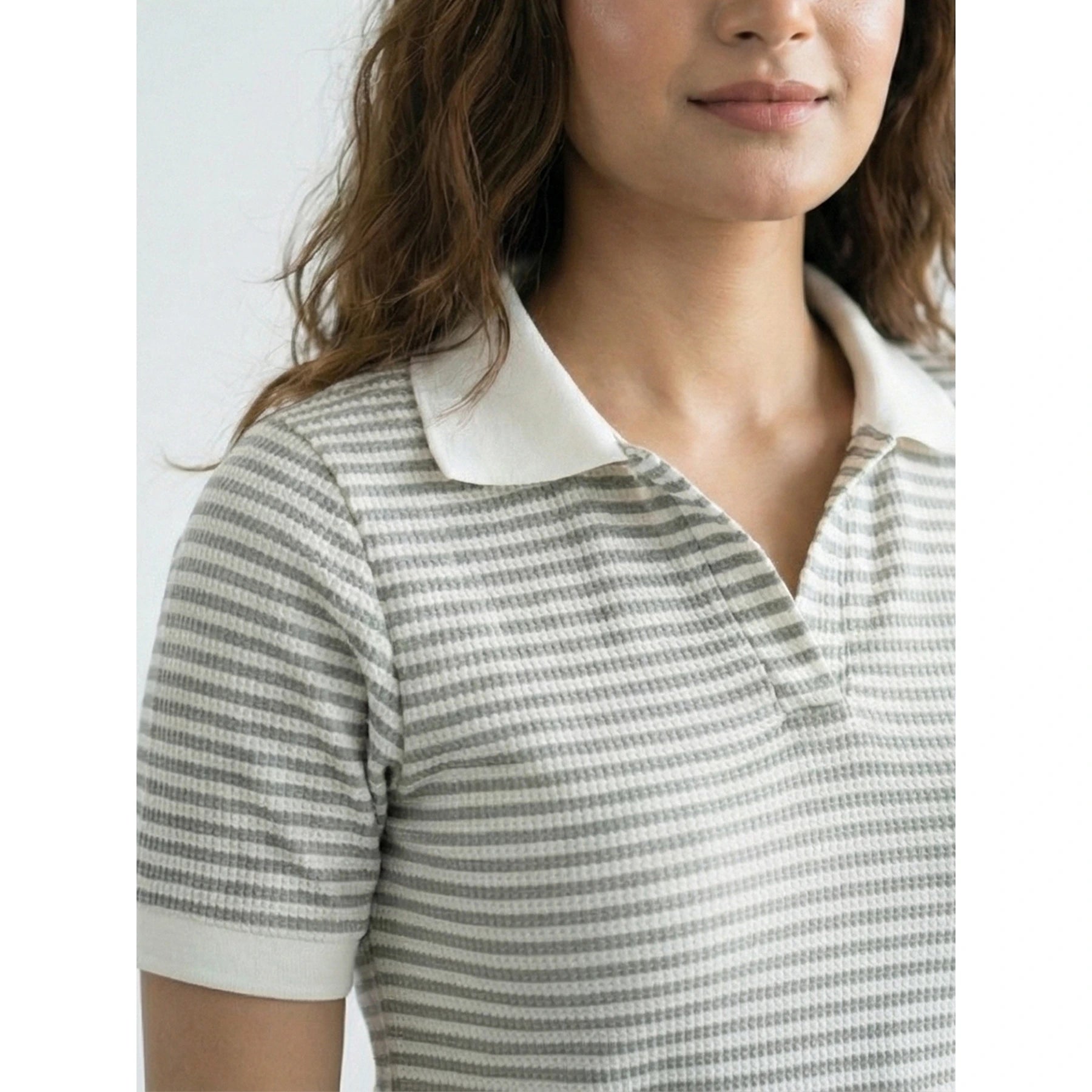 Stripes Waffle Contrast Textured Polo | Montivo Pakistan