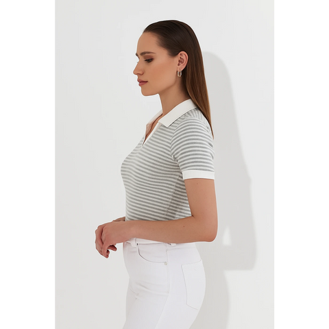 Stripes Waffle Contrast Textured Polo | Montivo Pakistan