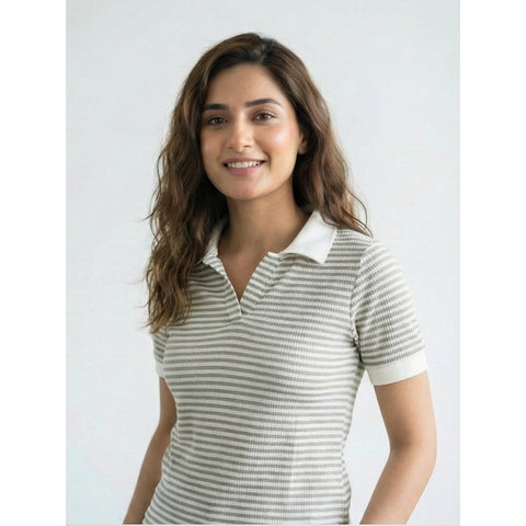 Stripes Waffle Contrast Textured Polo | Montivo Pakistan