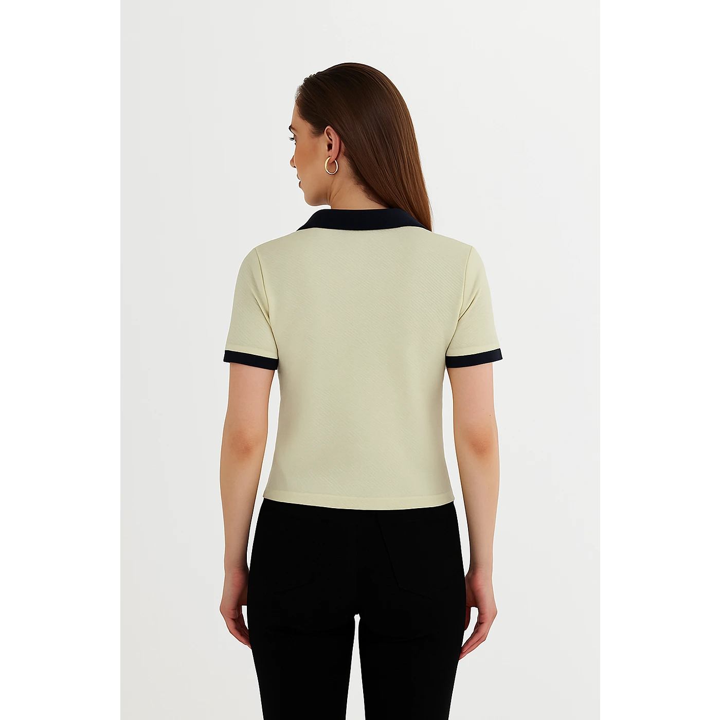 Light Yellow Waffle Contrast Textured Polo | Montivo Pakistan