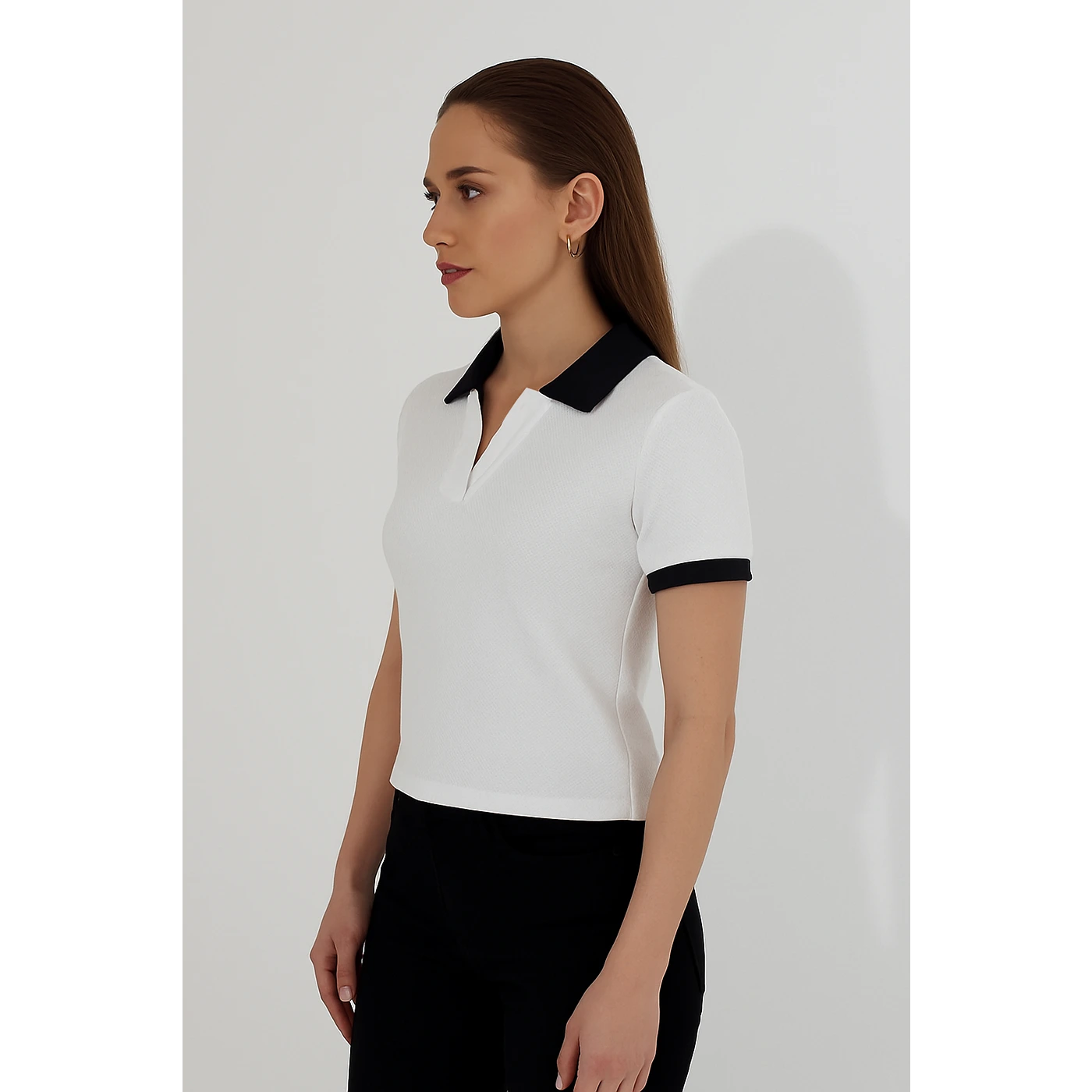 White Waffle Contrast Textured Polo | Montivo Pakistan