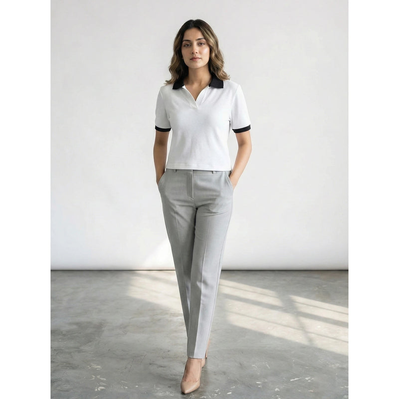 White Waffle Contrast Textured Polo | Montivo Pakistan