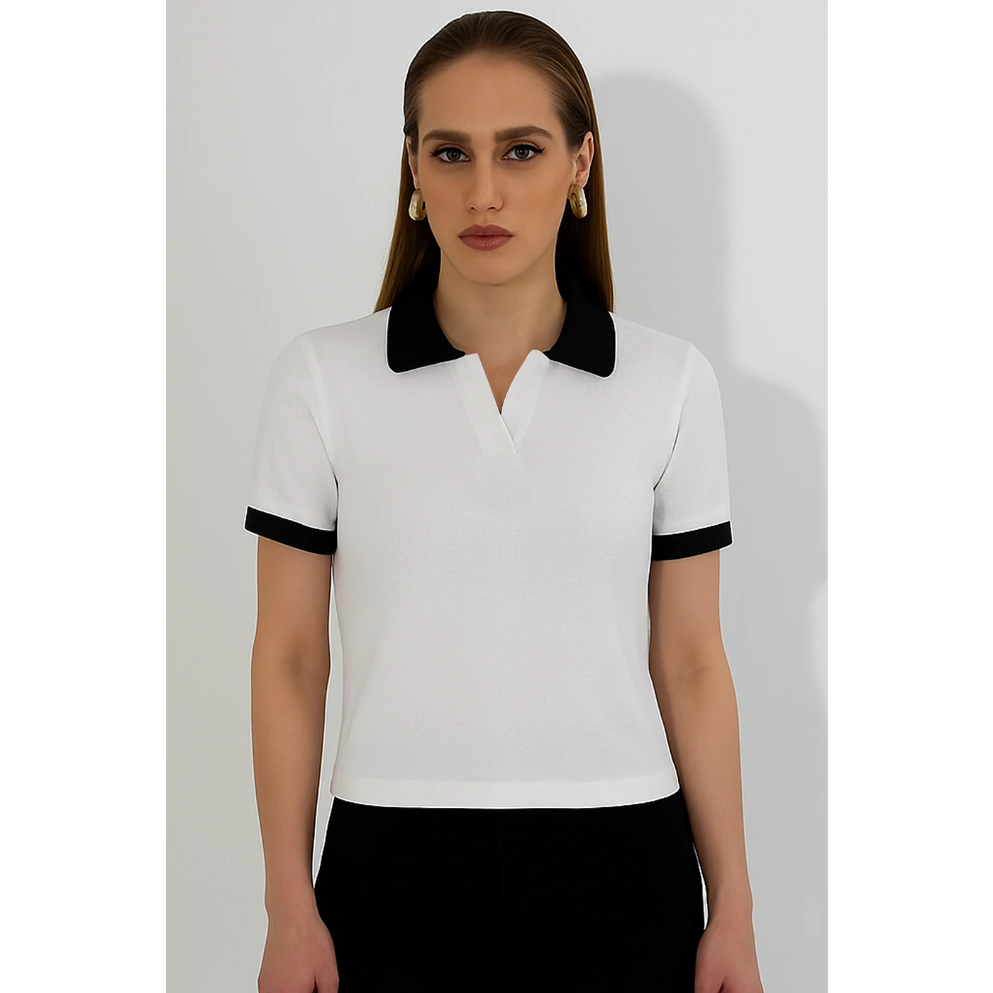 White Waffle Contrast Textured Polo | Montivo Pakistan