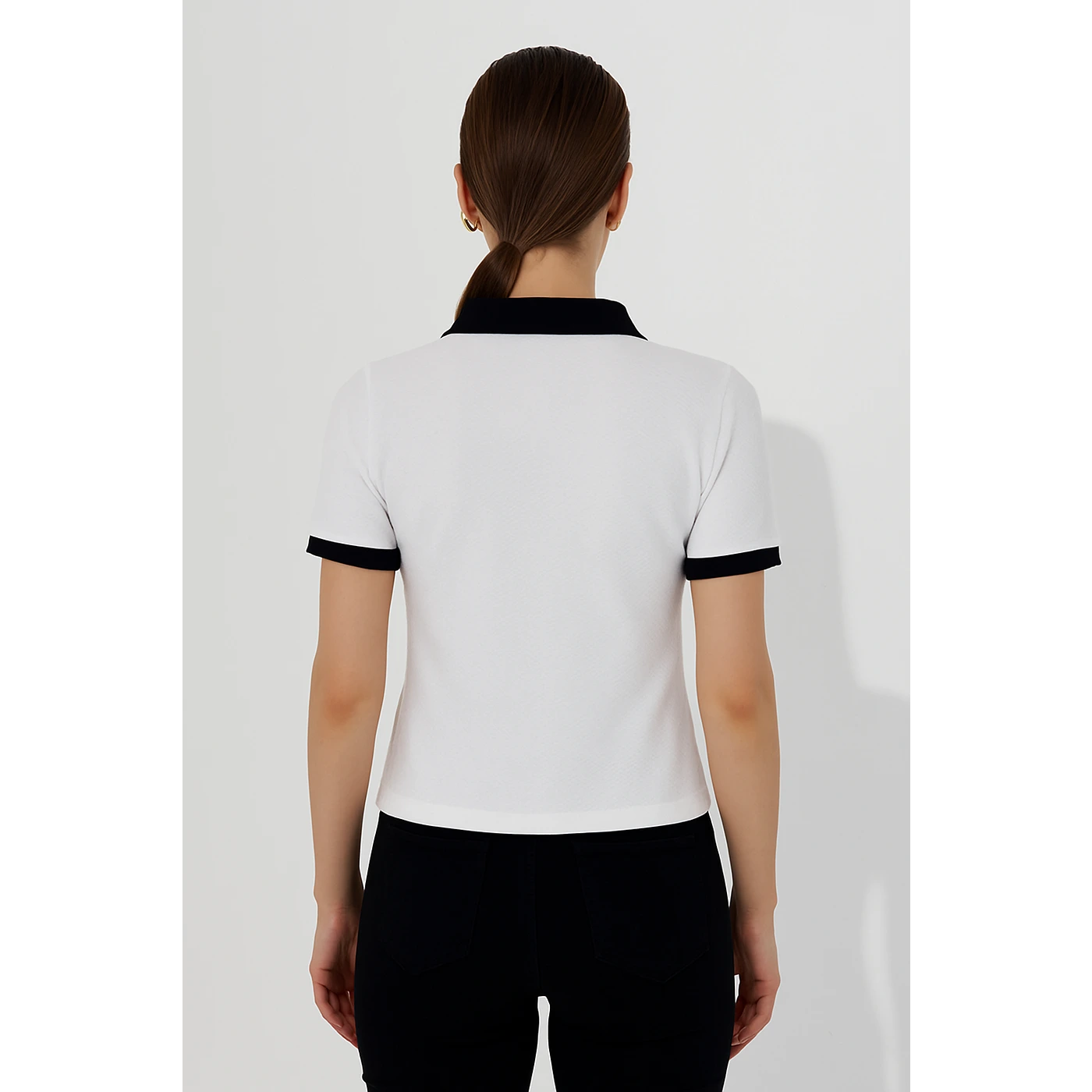 White Waffle Contrast Textured Polo | Montivo Pakistan