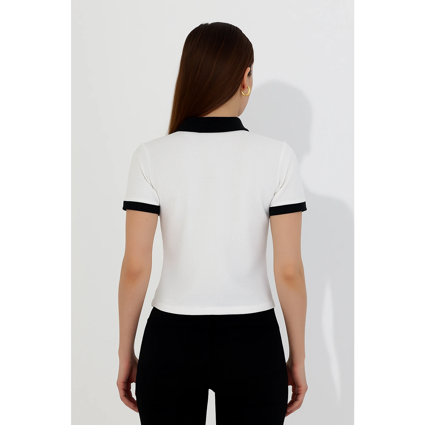 White Zipper Waffle Contrast Polo | Montivo Pakistan