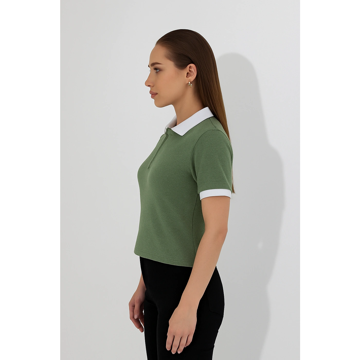 Olive Zipper Waffle Contrast Polo | Montivo Pakistan