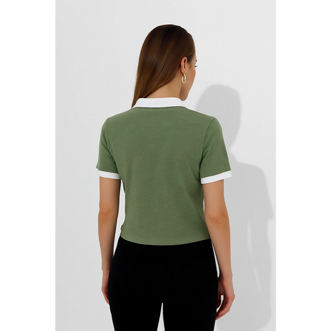 Olive Zipper Waffle Contrast Polo | Montivo Pakistan