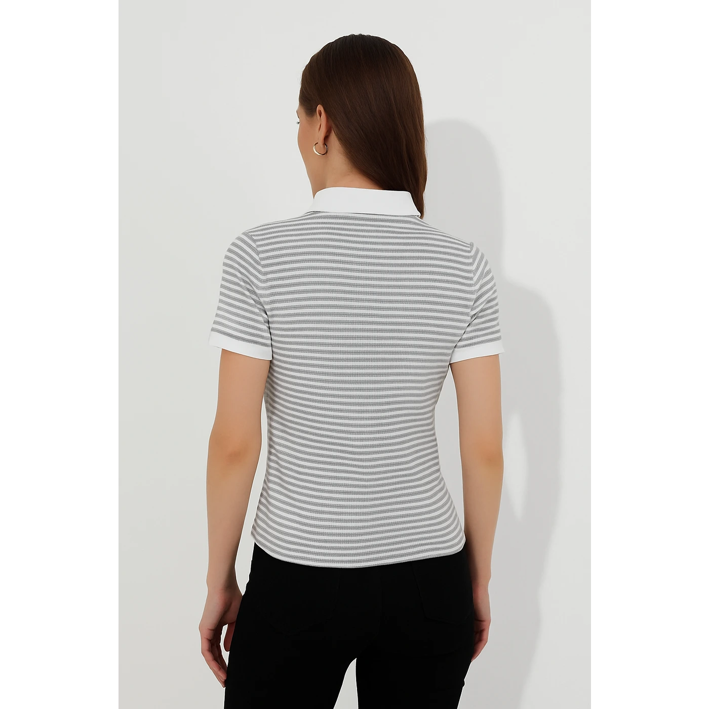 Stripes Zipper Waffle Contrast Polo | Montivo Pakistan