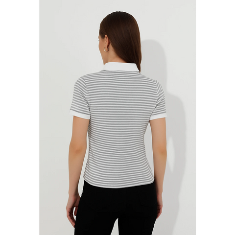 Stripes Zipper Waffle Contrast Polo | Montivo Pakistan