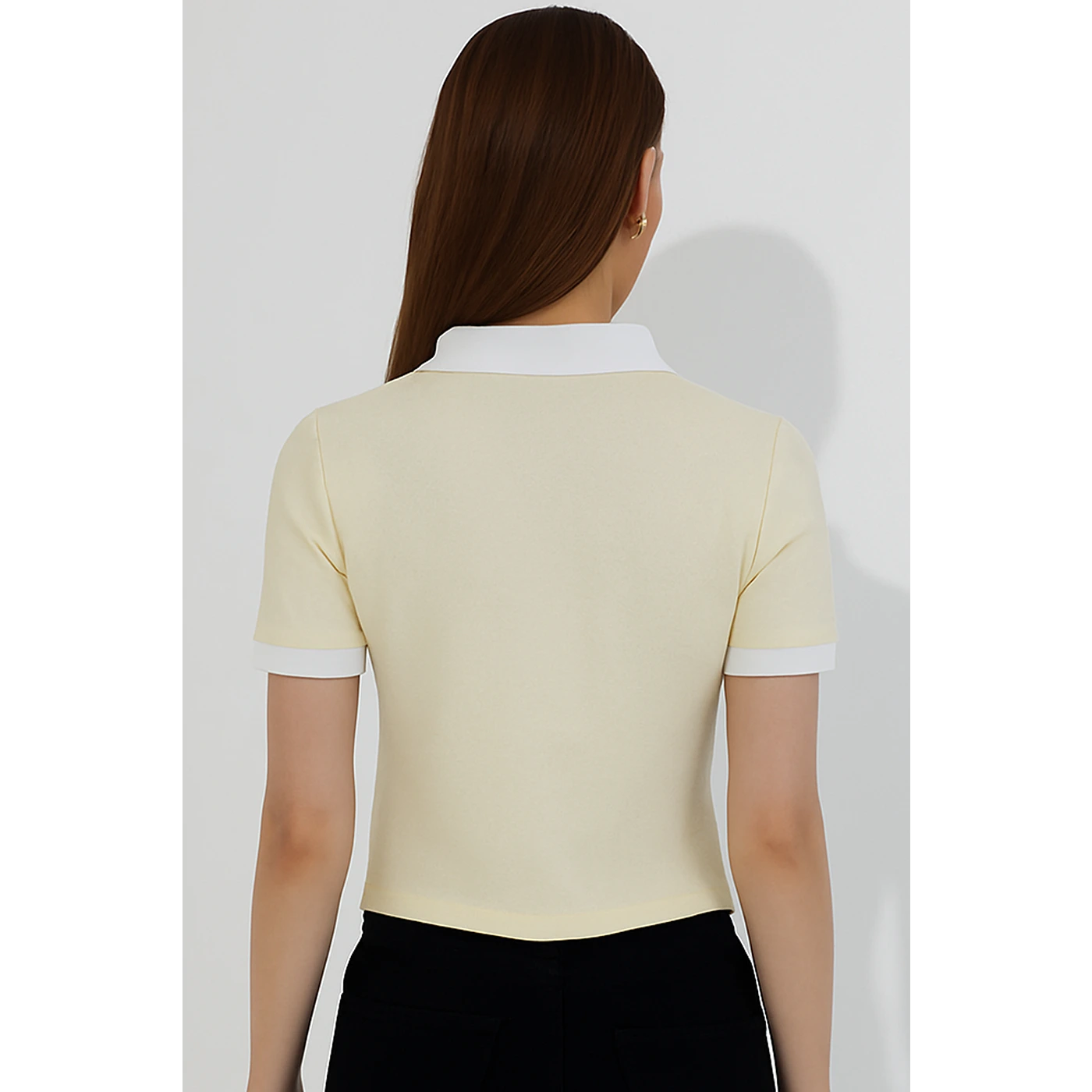 Light Yellow Zipper Waffle Contrast Polo | Montivo Pakistan