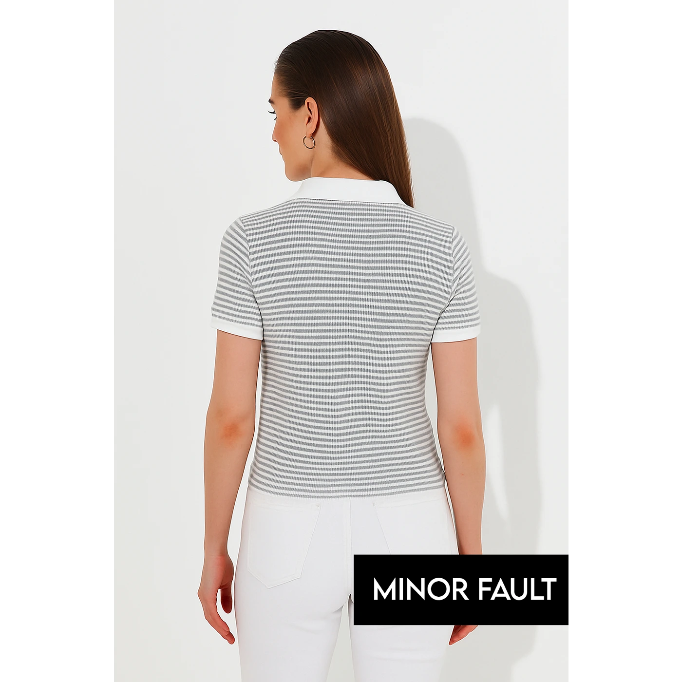 (Minor Fault) Stripes Waffle Contrast Textured Polo | Montivo Pakistan