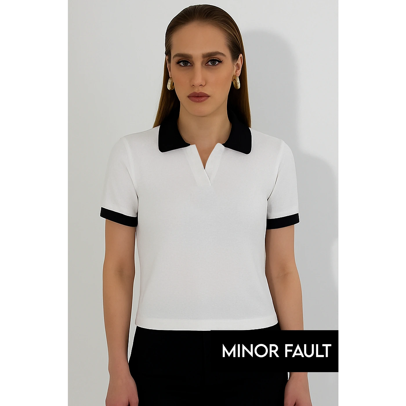 (Minor Fault) White Waffle Contrast Textured Polo | Montivo Pakistan