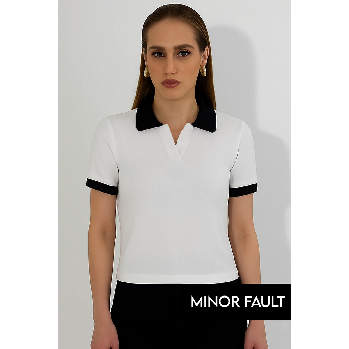 (Minor Fault) White Waffle Contrast Textured Polo | Montivo Pakistan